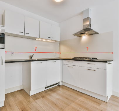 Длина стен угловой кухни